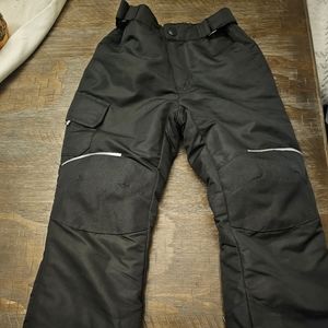 Black insulated waterproof snow pants